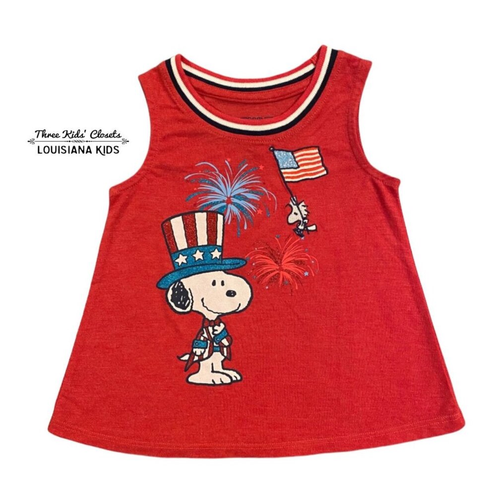 Peanuts 2T Snoopy & Woodstock Patriotic Tank Top